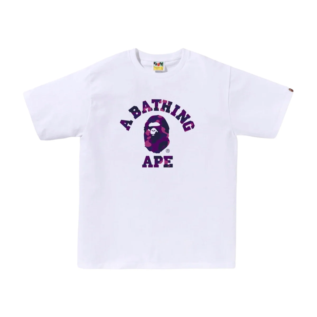 BAPE COLOR CAMO COLLEGE TEE - WHITE/PURPLE