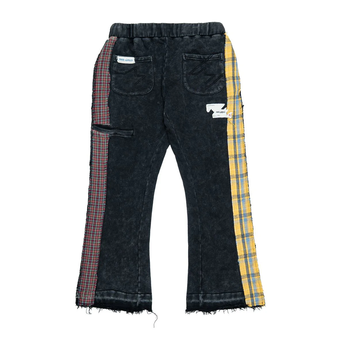 FR BLACK MULTI FLANNEL FLARE SWEATPANTS - Image 2