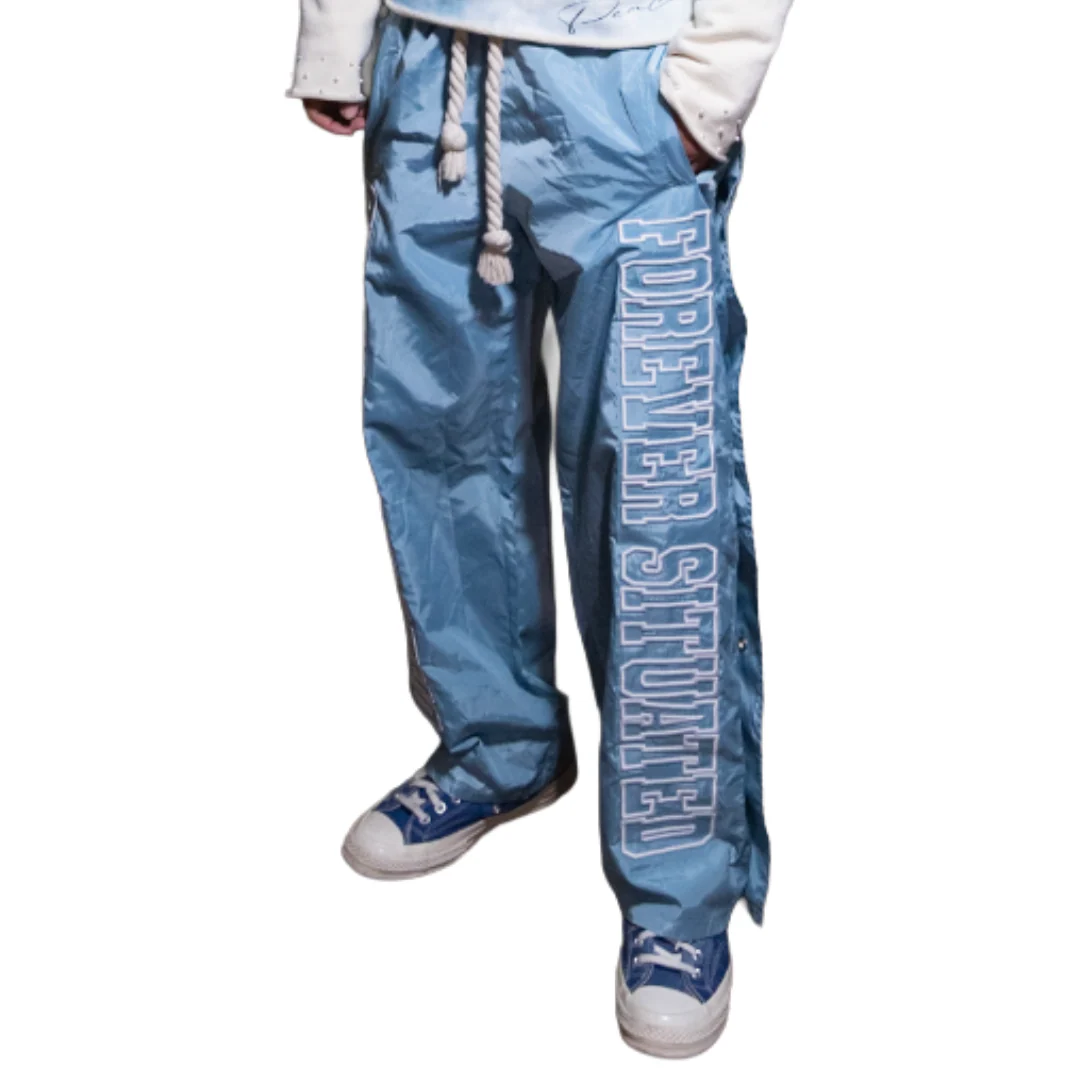 FS SKY BLUE NYLON TRACK PANTS - Image 3