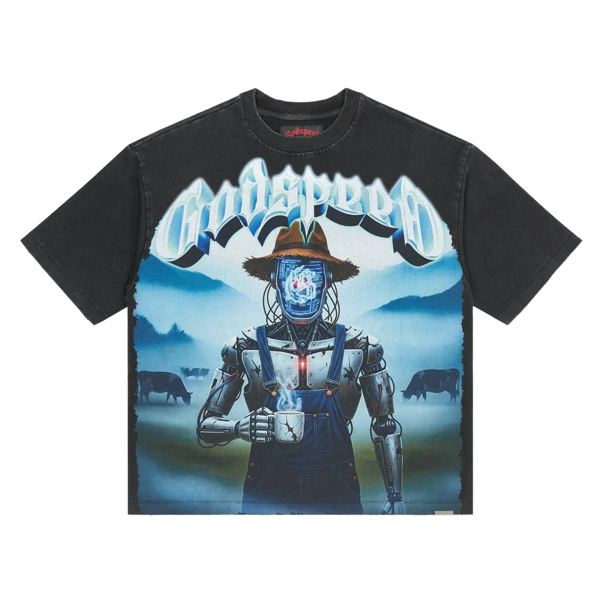 GODSPEED 'AURA FARM' SS TEE (BLK WASH)