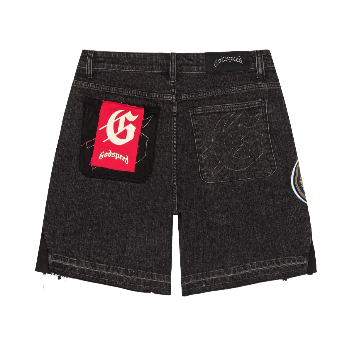 GODSPEED 'PATCHWORK V2' DENIM SHORTS (BLK) - Image 2