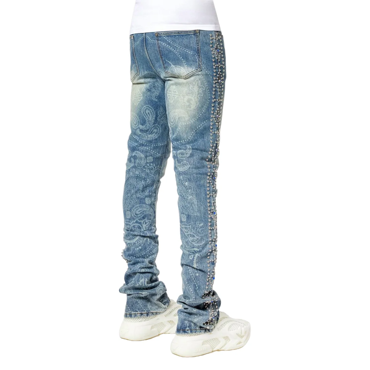 GUAPI AQUA BLUE RIVETS STACKED DENIM - Image 5
