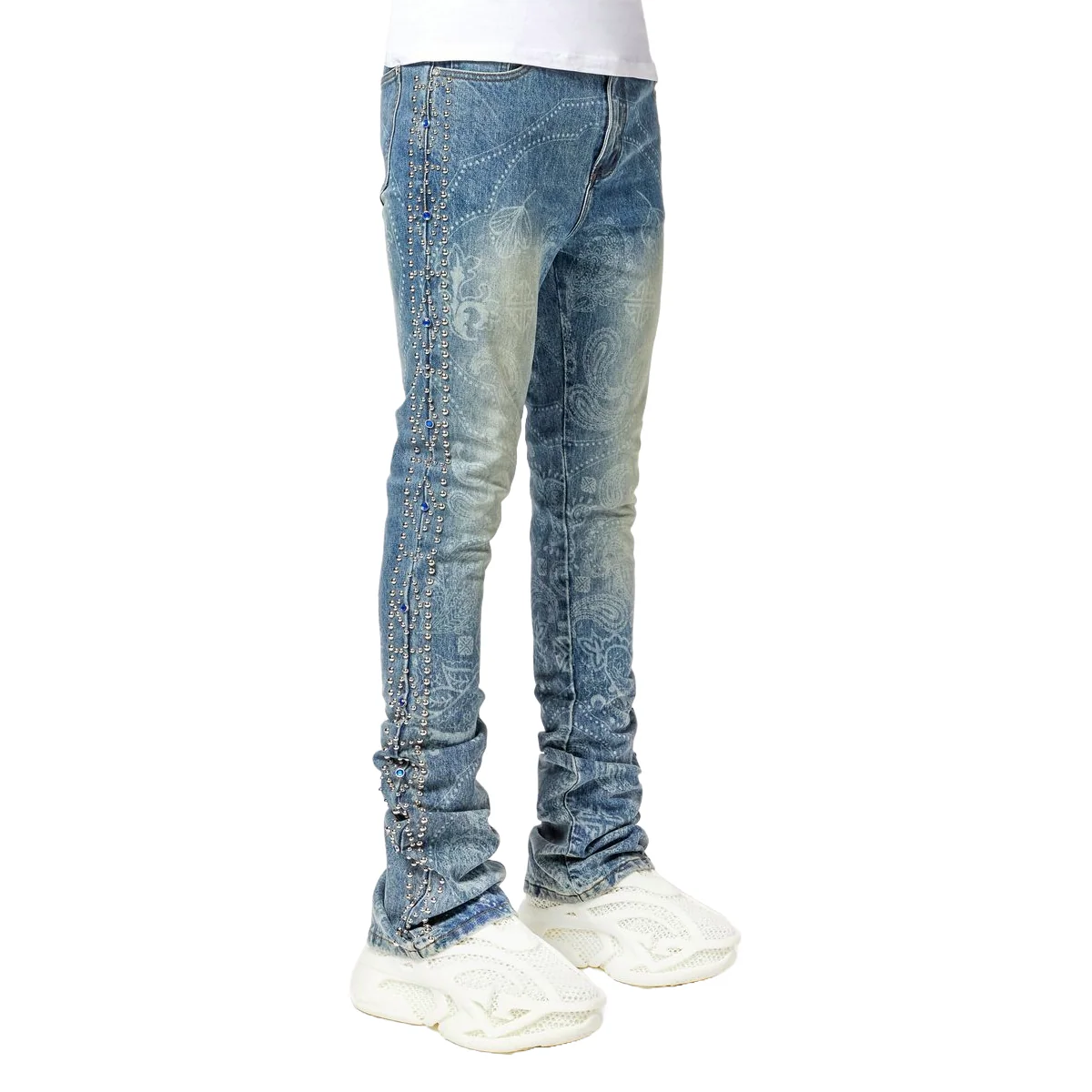 GUAPI AQUA BLUE RIVETS STACKED DENIM - Image 6