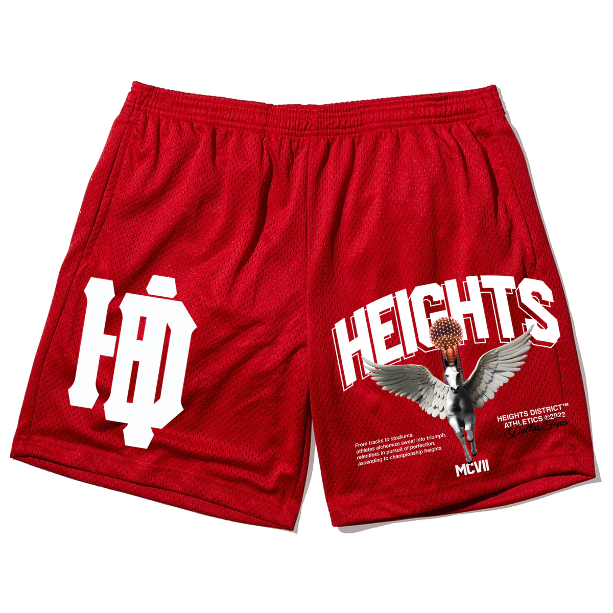 HD 'HEIGHTS MCVII' MESH SHORT - RED - Image 3