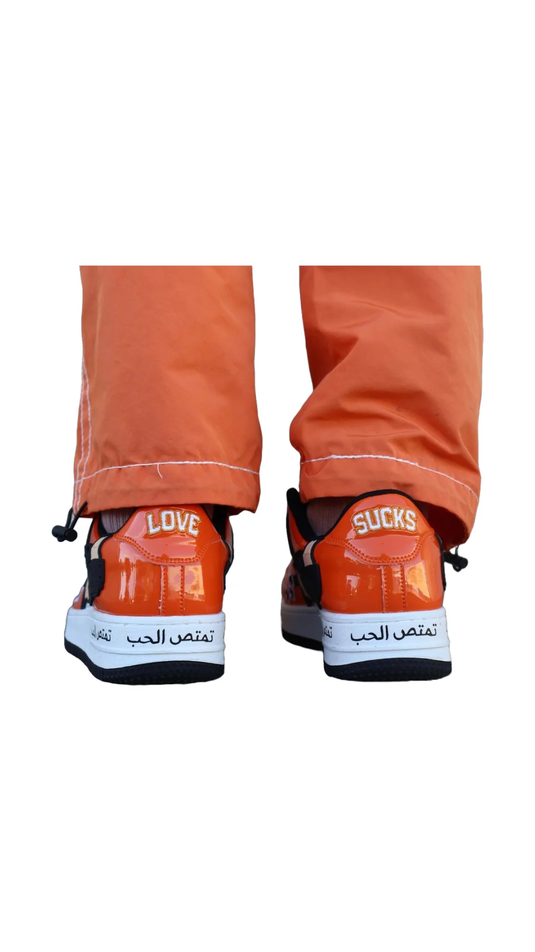 LS ORANGE PATENT LEATHER FLAMES SHOE - Image 4