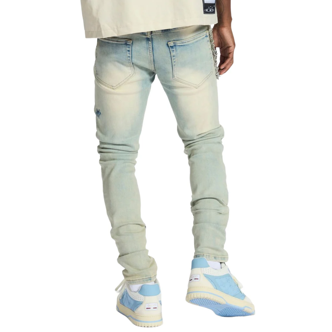 MELEE "MUSASHI" EMBOSSED JEANS (CLOUD WASH) - Image 4