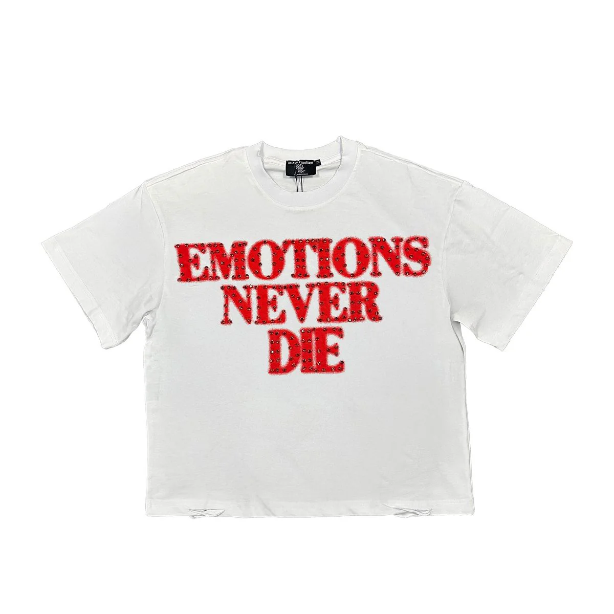 ME RED 'END' RHINESTONE TEE