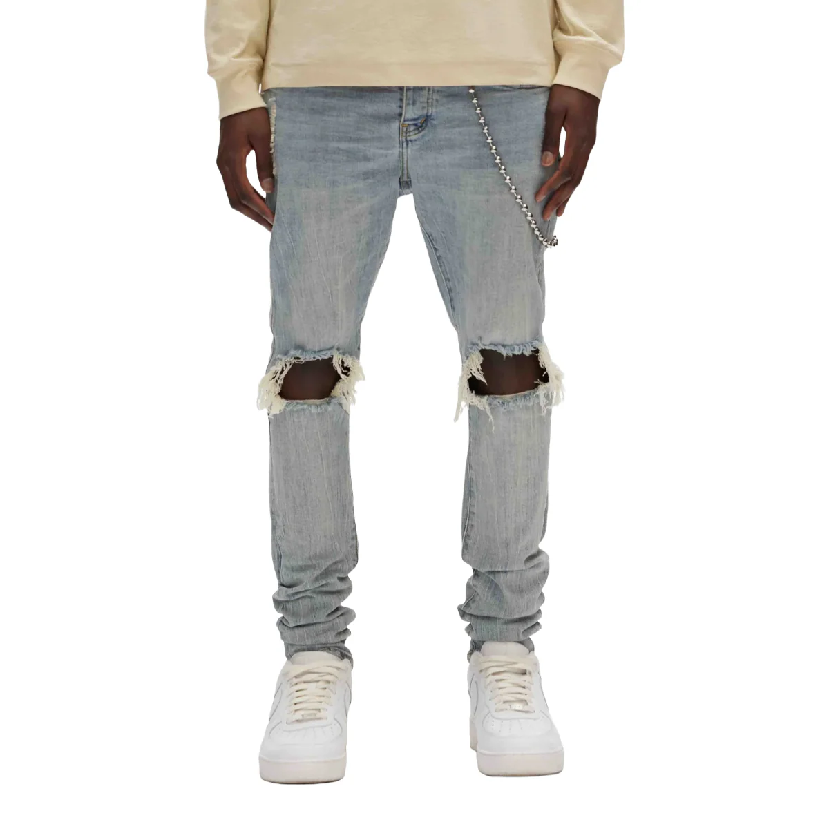 PURPLE BRAND RIPPED KNEE BLOWOUT SLIM JEANS - Image 3