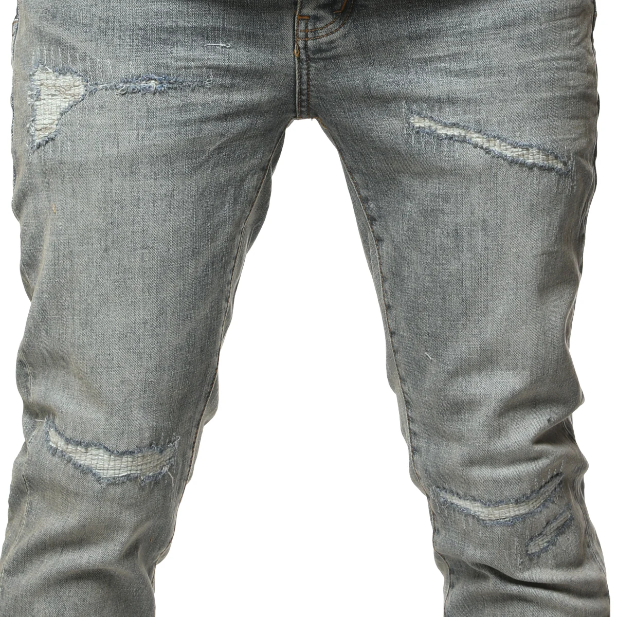 PURPLE 'REPAIR' STRETCHED DENIM (LIGHT BLUE) - Image 3