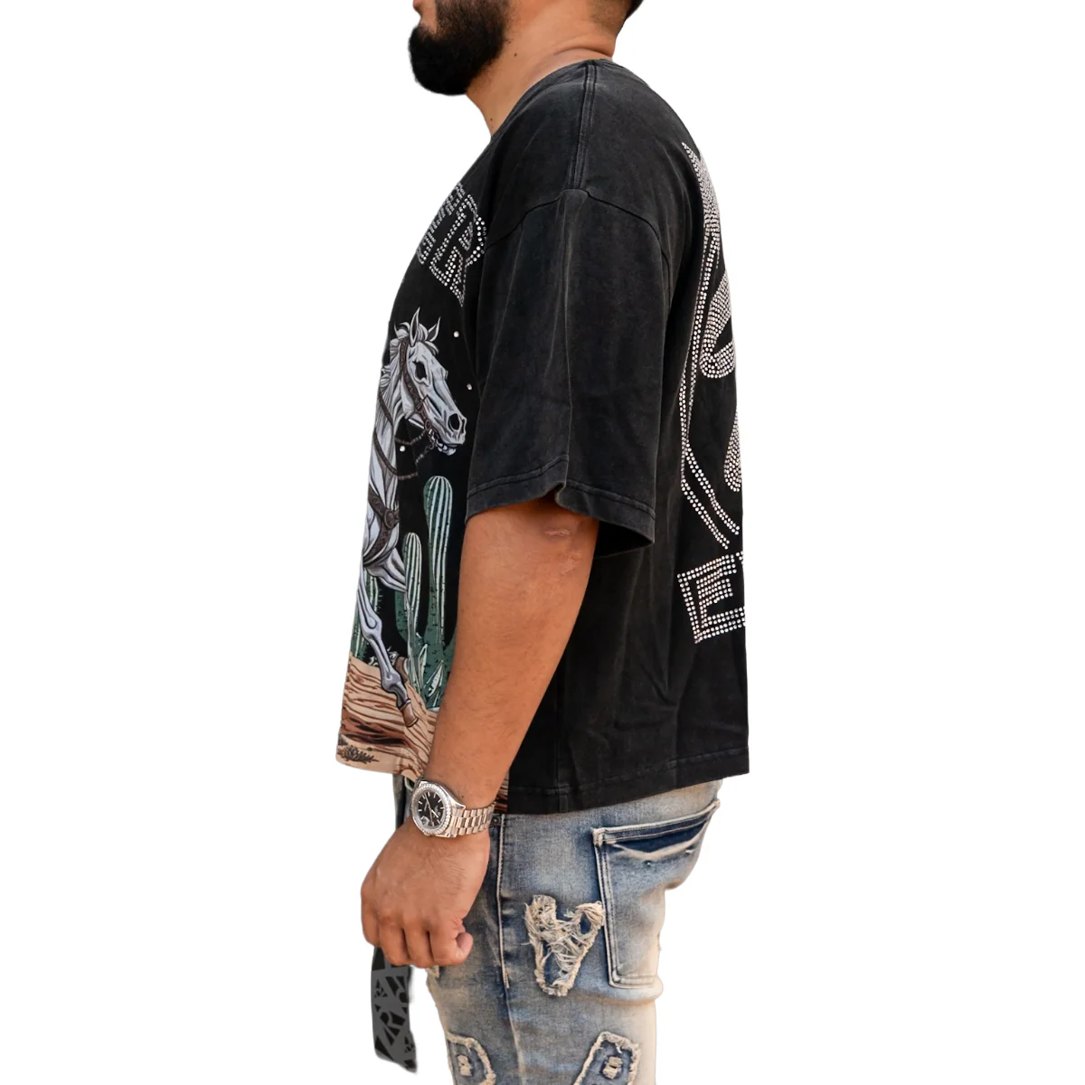RVR 'COWBOY' TEE - BLACK - Image 3