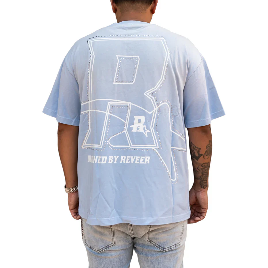 RVR 'LOGO' RHINESTONE SS TEE (BLUE) - Image 2