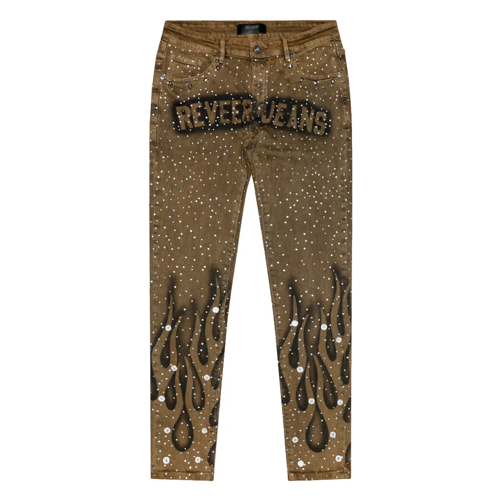 RVR "NEBULA" BROWN WASH SKINNY DENIM - Image 6