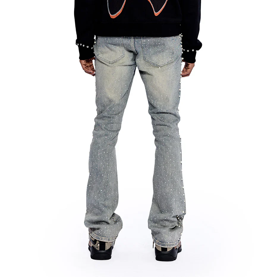 RVR "PEARL" BLUE WASH FLARE DENIM - Image 4
