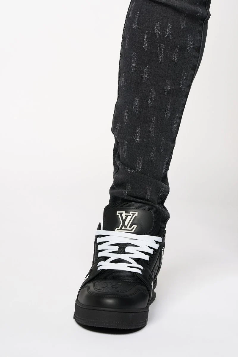 "SURVIVED" SKINNY DENIM (BLACK) - Image 3