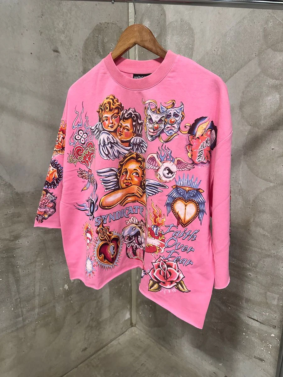 SYNDICATE 'FAITH' PINK CROP TEE - Image 4