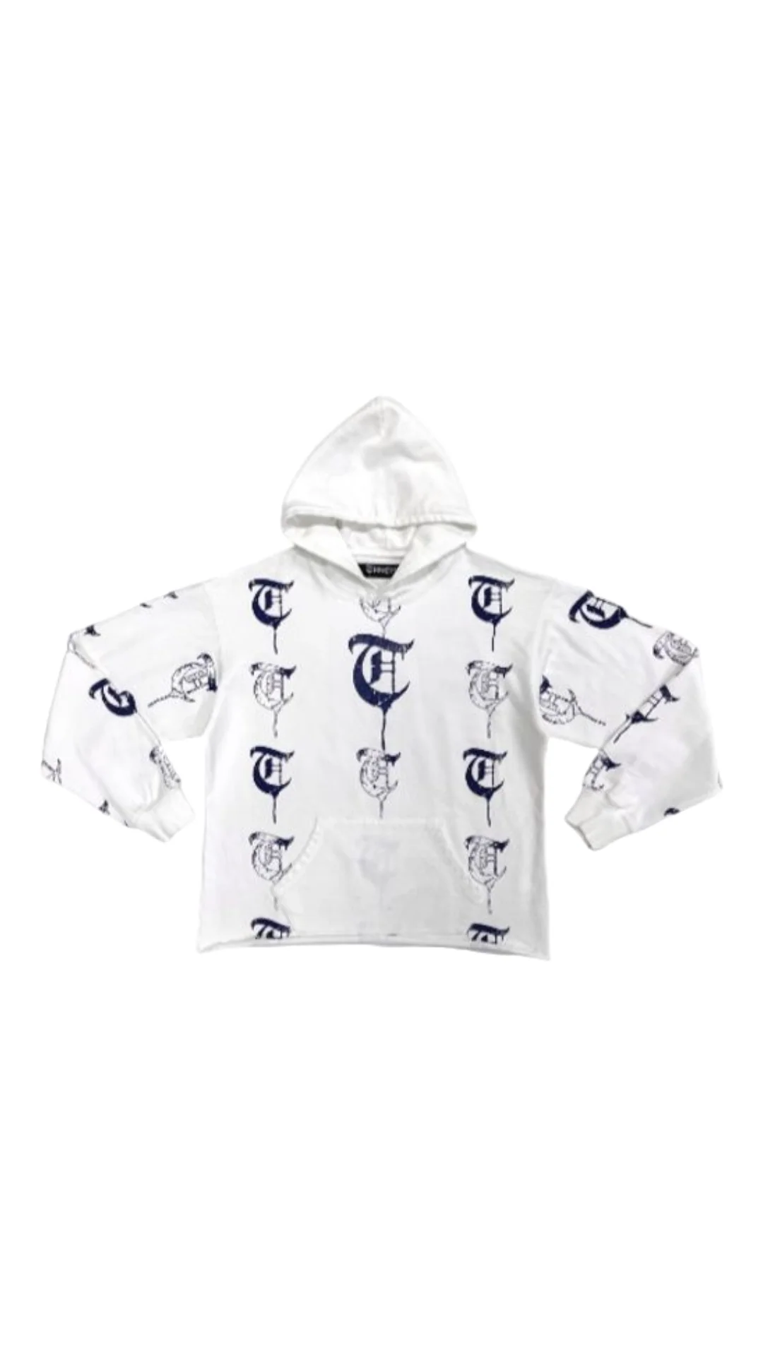 TRNCHS "EHAB" HOODIE (WHT/NVY) - Image 2