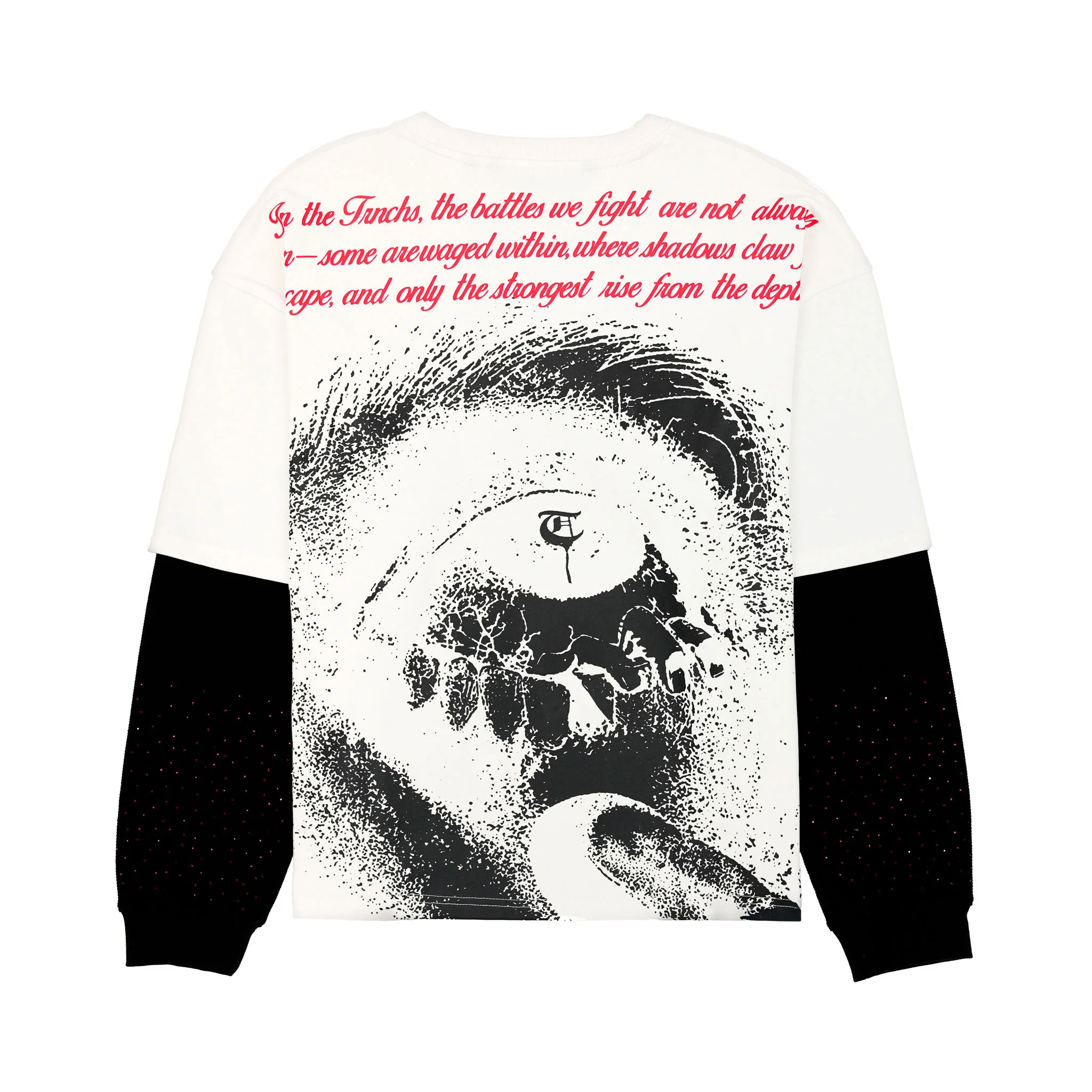 TRNCHS WITHIN THE DEPTHS LAYERED BLACK LONG SLEEVE TEE