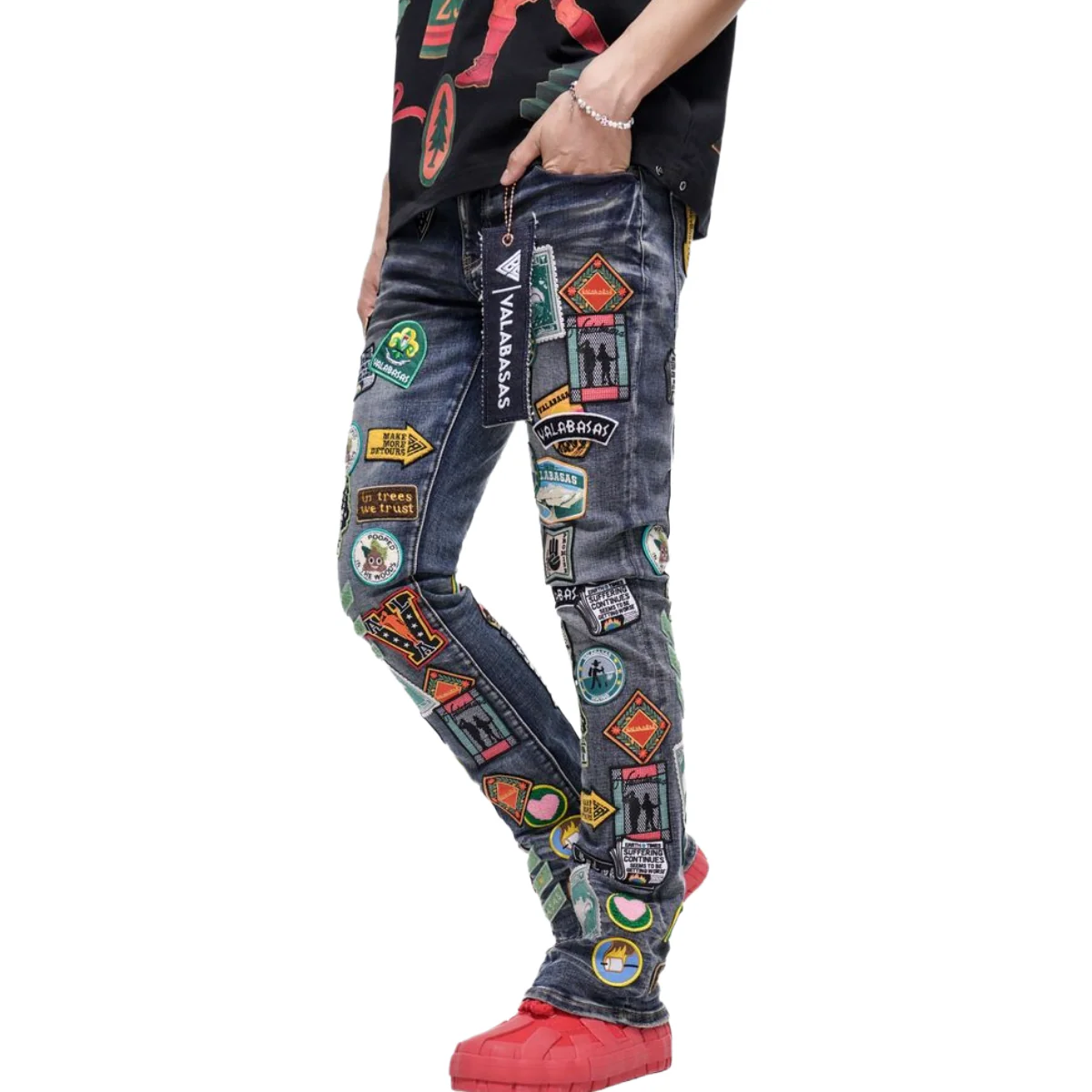 VALABASAS "AXIS" STACKED BLUE WASH DENIM - Image 3