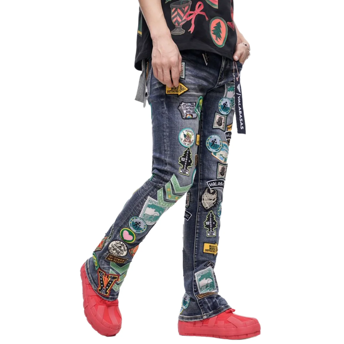 VALABASAS "AXIS" STACKED BLUE WASH DENIM - Image 4