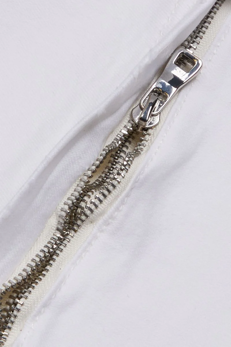 VALABASAS "BLOCK STITCH" WHITE BAGGY JEANS - Image 3