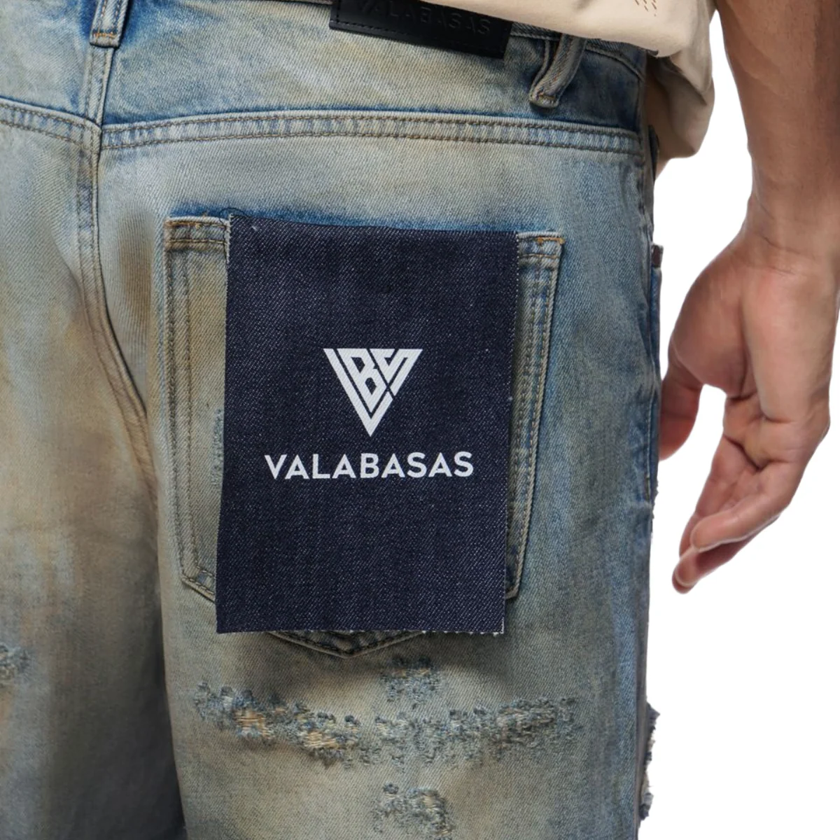 VALABASAS "CLIPPED" DENIM SHORTS (DRTY WASH) - Image 4