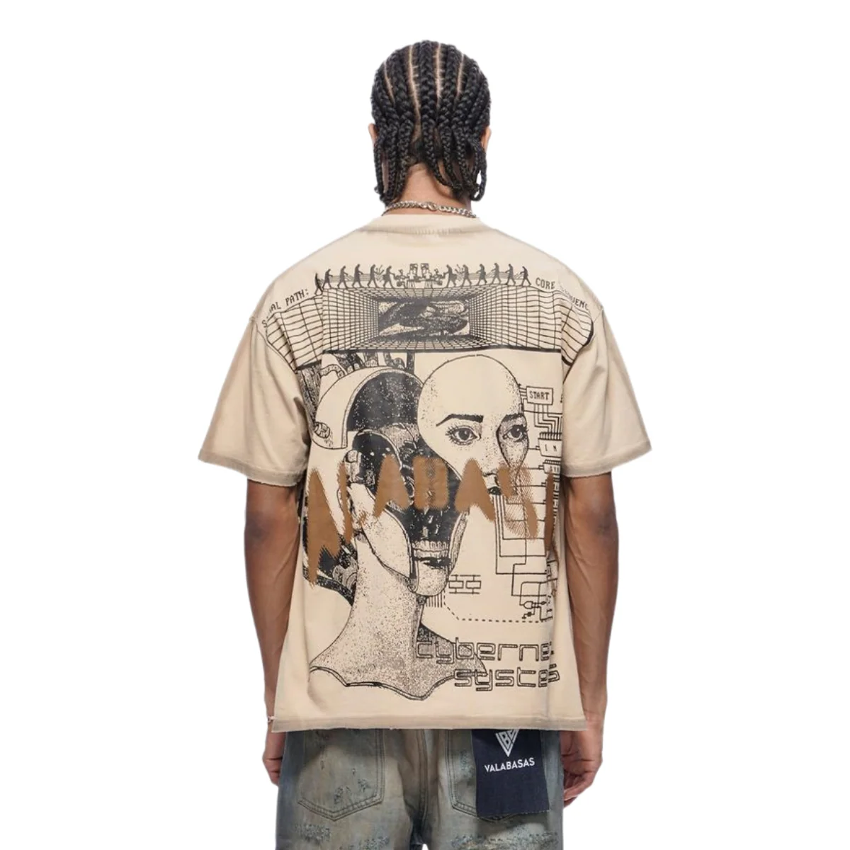 VALABASAS "CYBER" SS TEE (KHAKI) - Image 2