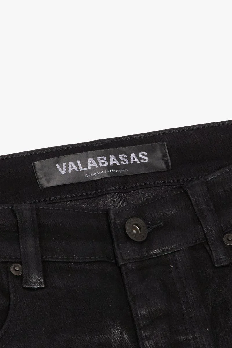 VALABASAS "KNEEBOARD" BLACK SKINNY JEAN - Image 3