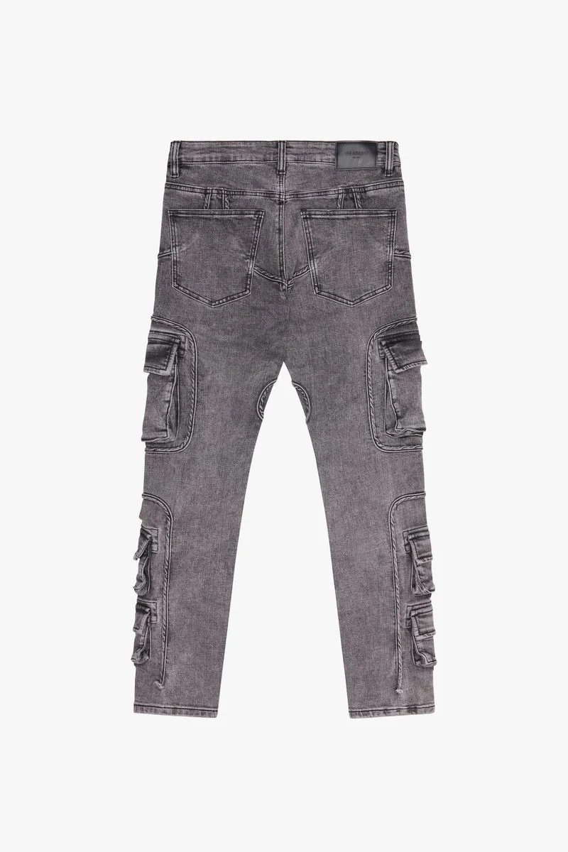 VALABASAS "POCKET TRAIL" GREY SKINNY DENIM JEAN - Image 2