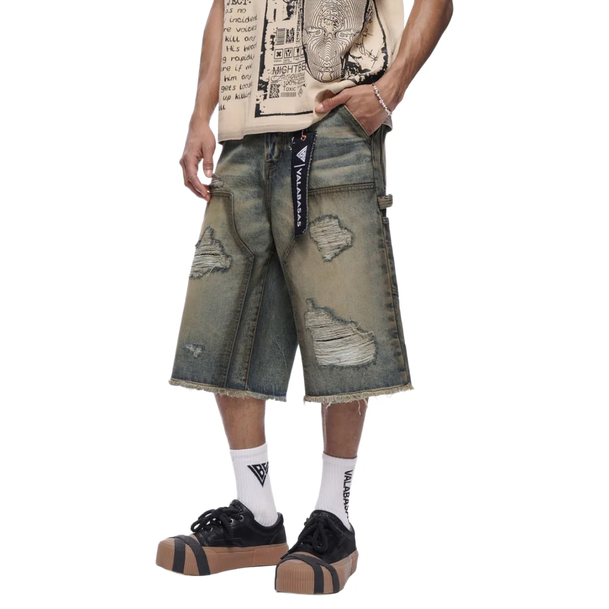 VALABASAS "REVOLT" WASHED DENIM JORTS (DRTY VTG) - Image 4