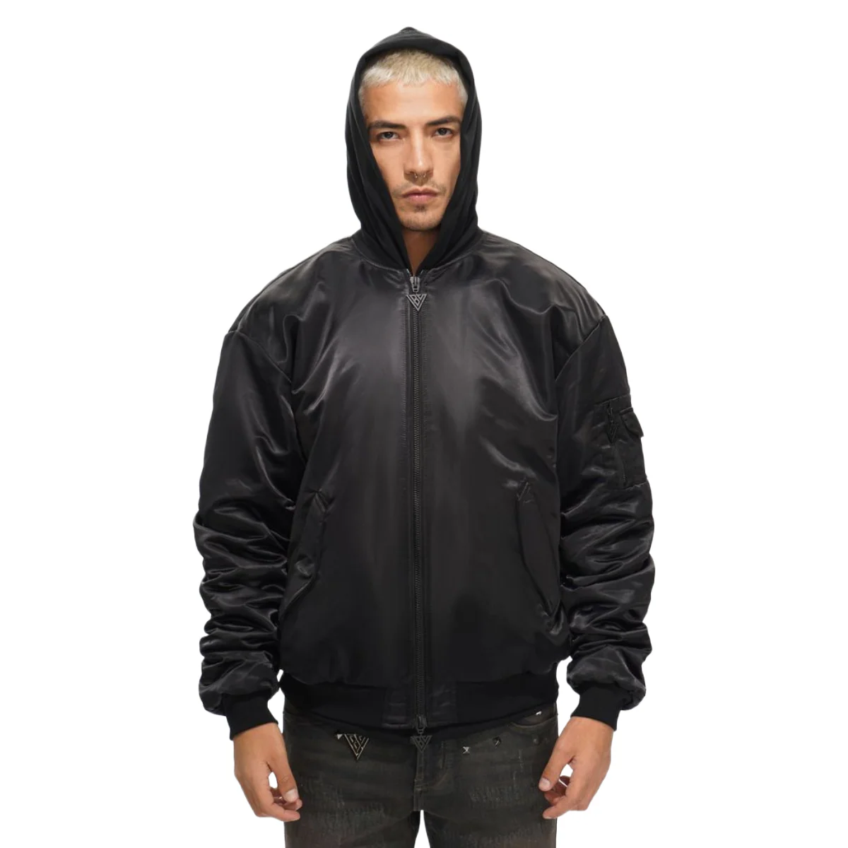 VALABASAS BLACK TRACEUR BOMBER JACKET - Image 3