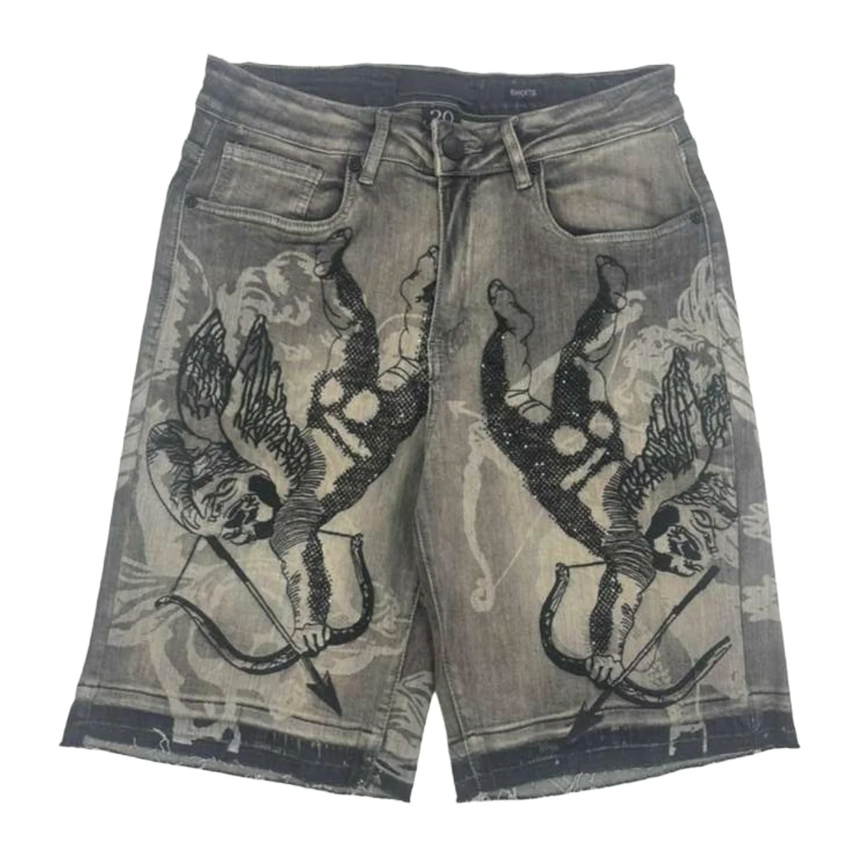 WAIMEA 'CUPID' ANTIQUE GREY DENIM SHORTS